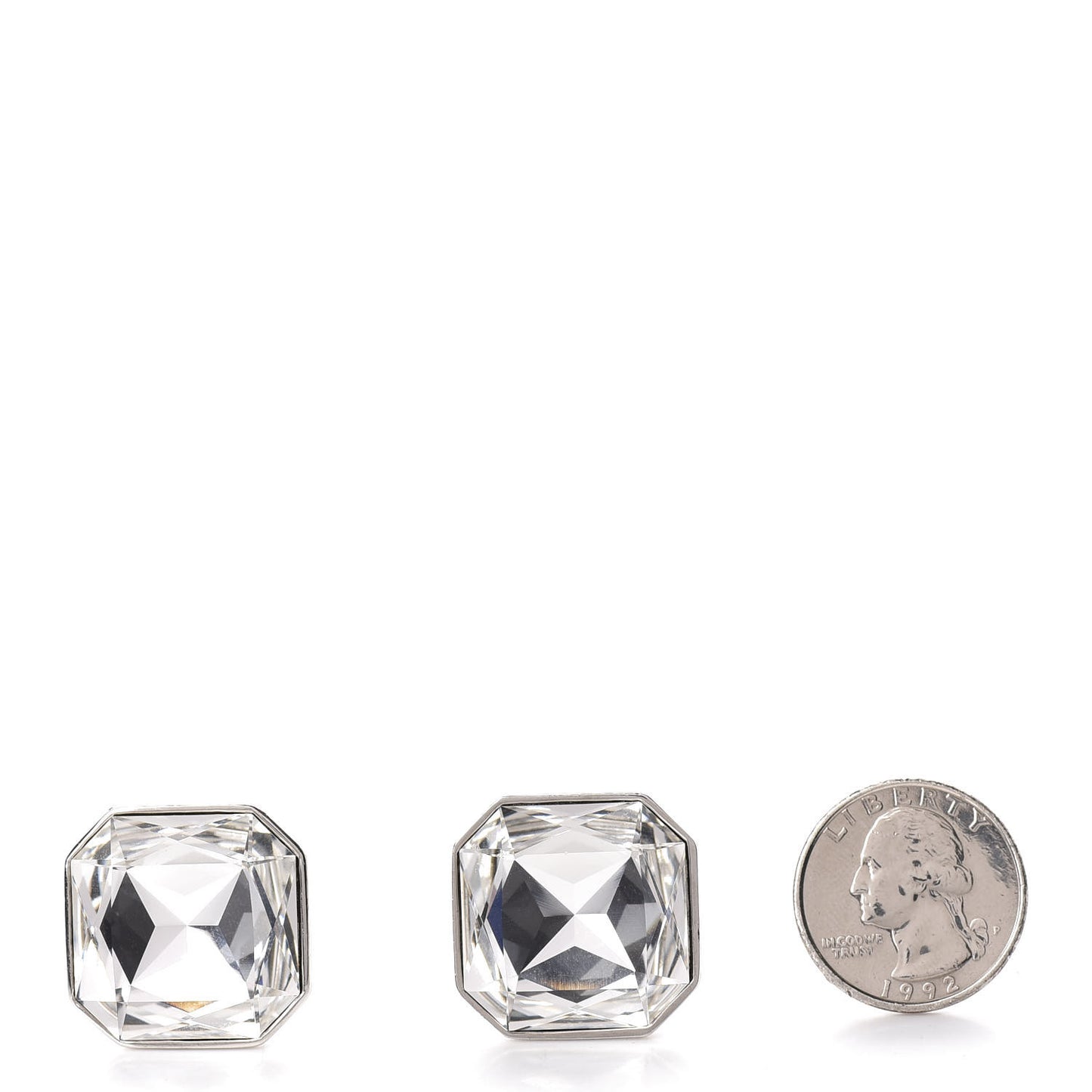 Crystal Smoking Clip On Earrings Silver
