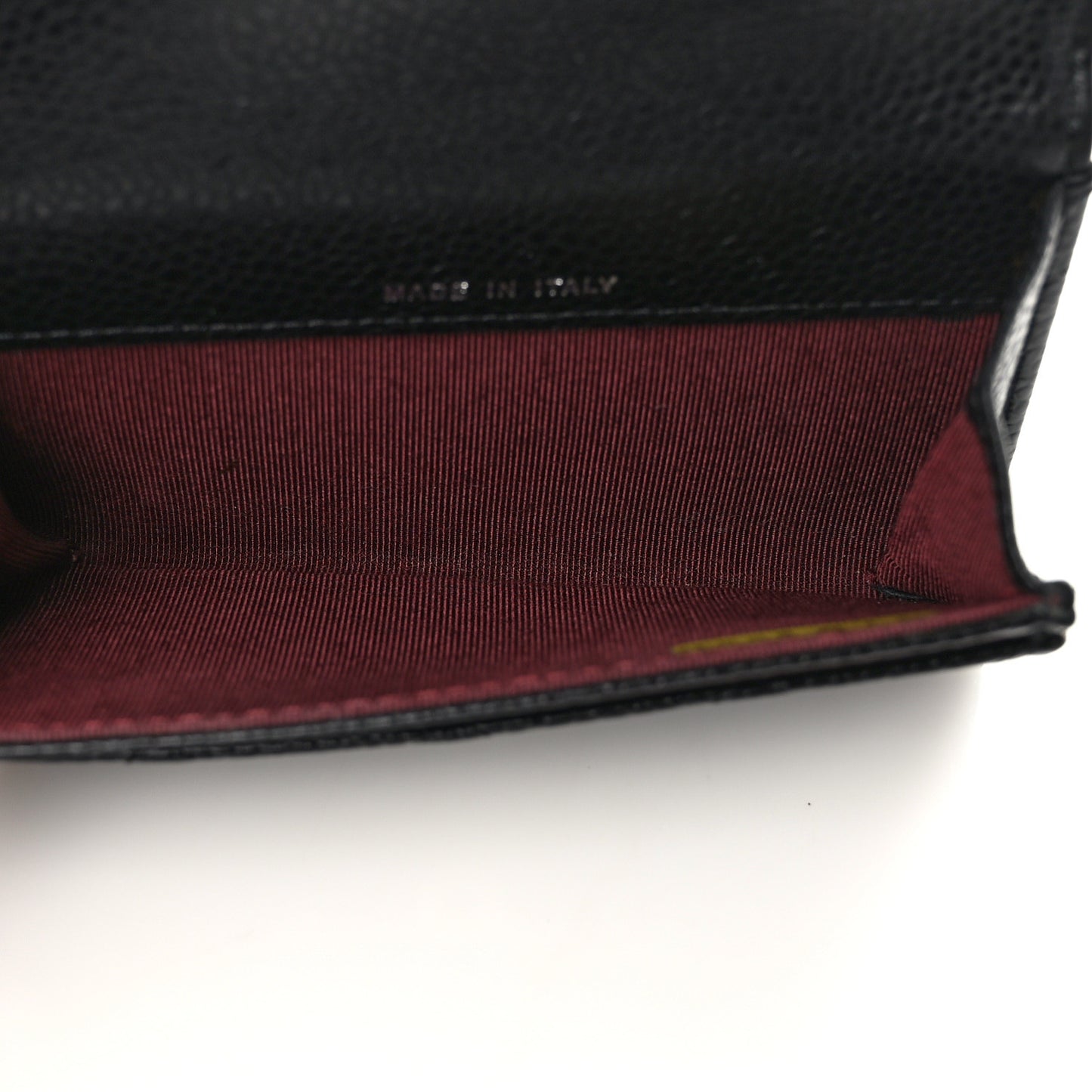 Caviar Quilted Flap Card Holder Black