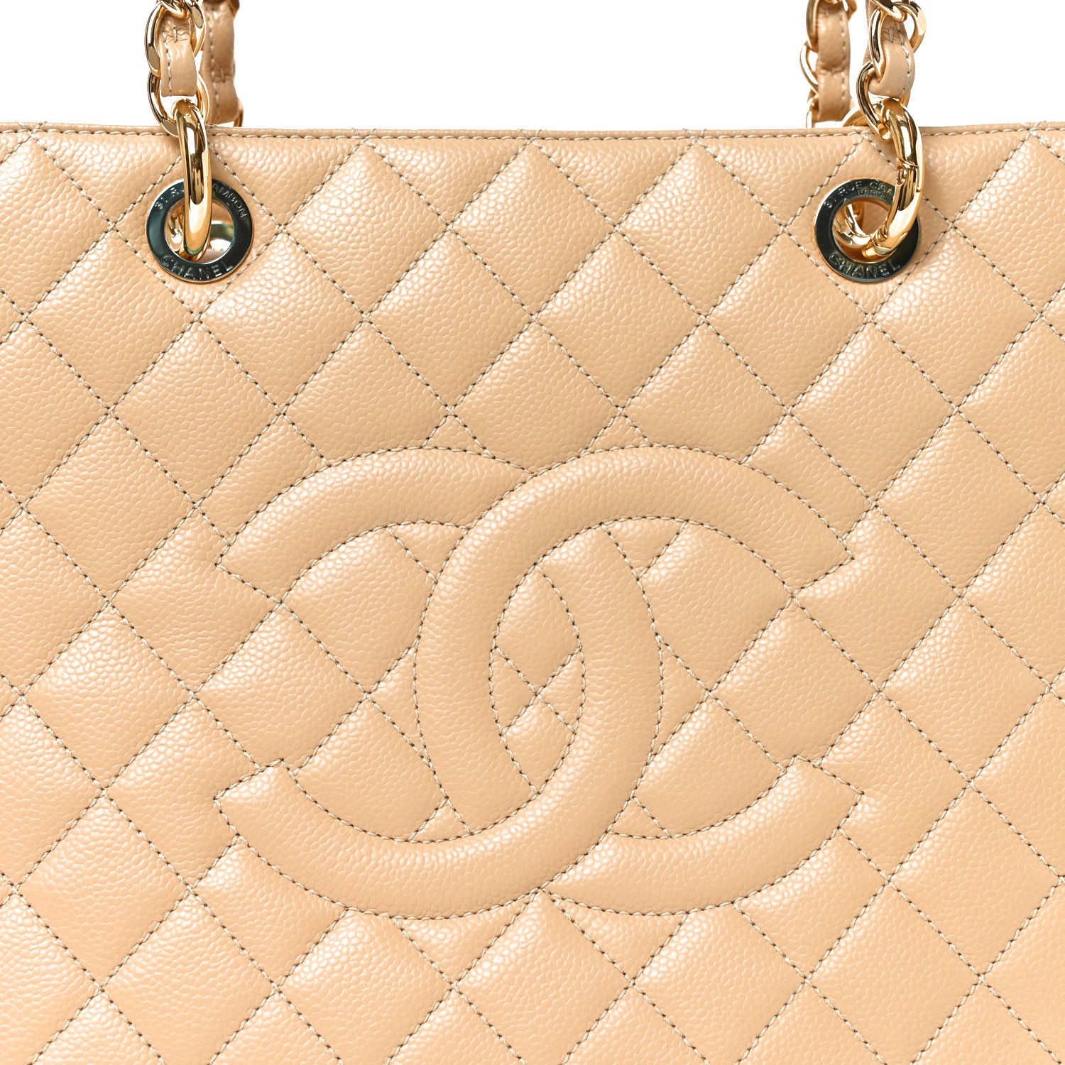 Chanel Caviar Quilted Grand Shopping Tote GST Beige Clair 7 of 9