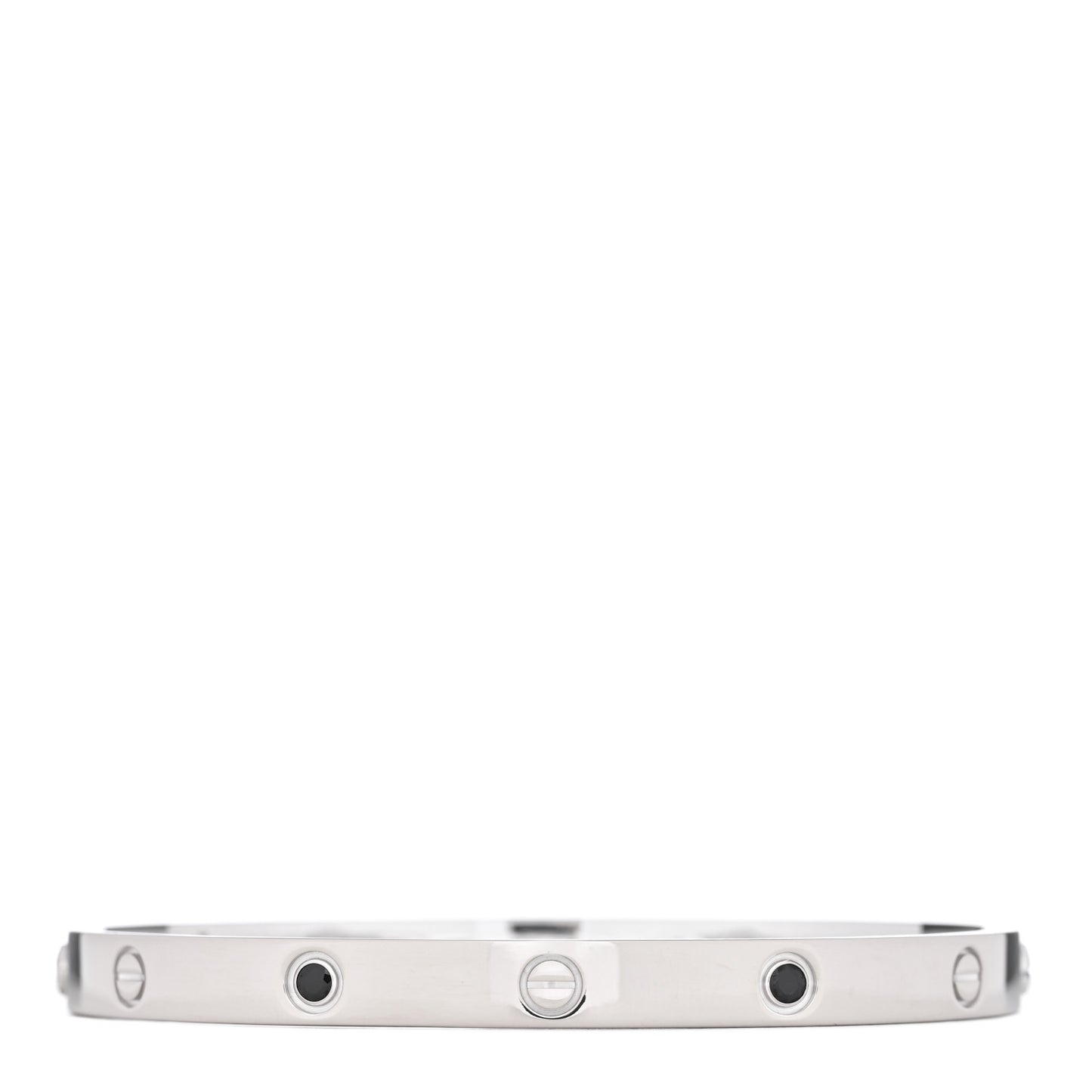 18K White Gold Black Sapphire LOVE Bracelet 20