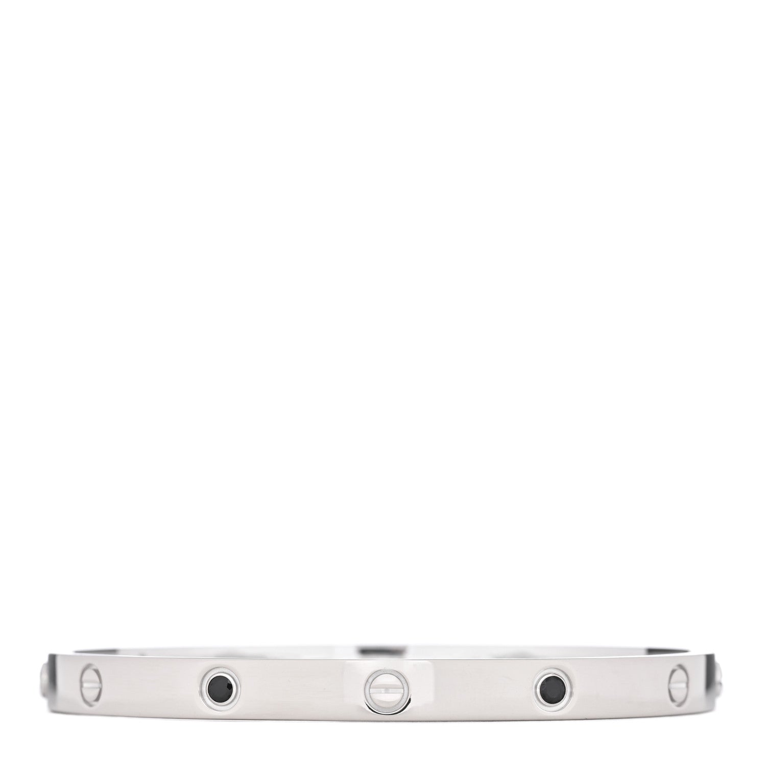 Cartier 18K White Gold Black Sapphire LOVE Bracelet 20 1 of 5