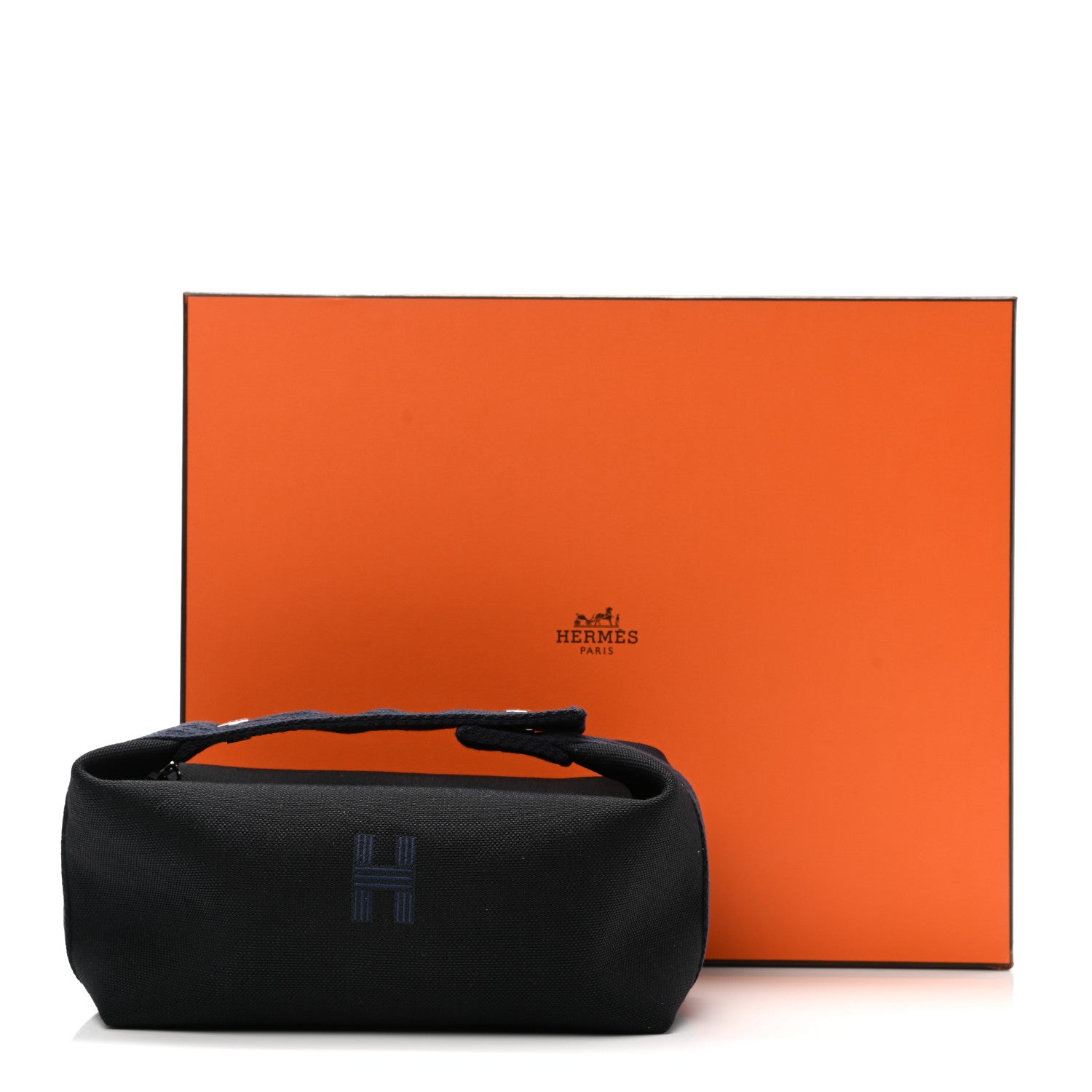 Hermes Canvas Small Bride-A-Brac Pouch Black Bleu Nuit 7 of 7
