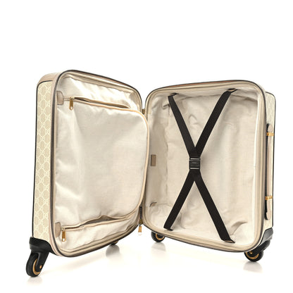 Gucci GG Supreme Monogram Textured Dollar Calfskin Web Small Savoy Cabin Trolley Beige Mystic White Oatmeal 5 of 7