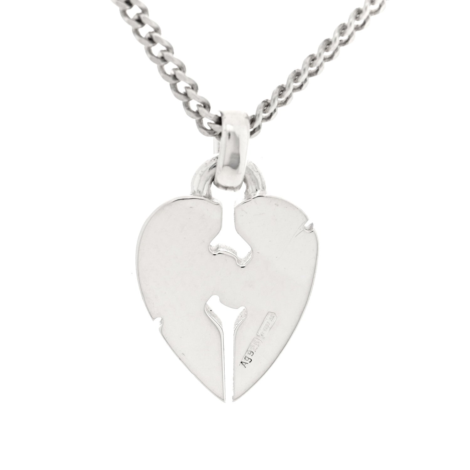 Gucci Sterling Silver Knot Heart Pendant Necklace 4 of 5