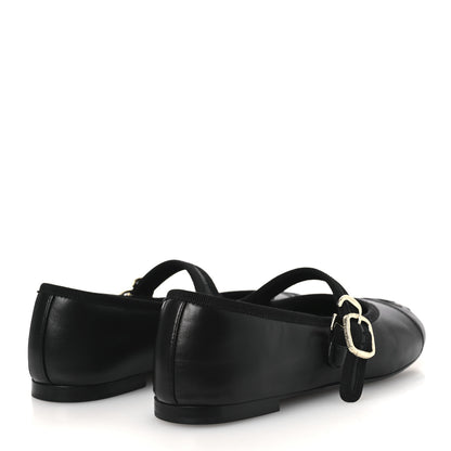 Chanel Lambskin Mary Jane Flats 36 Black 5 of 13