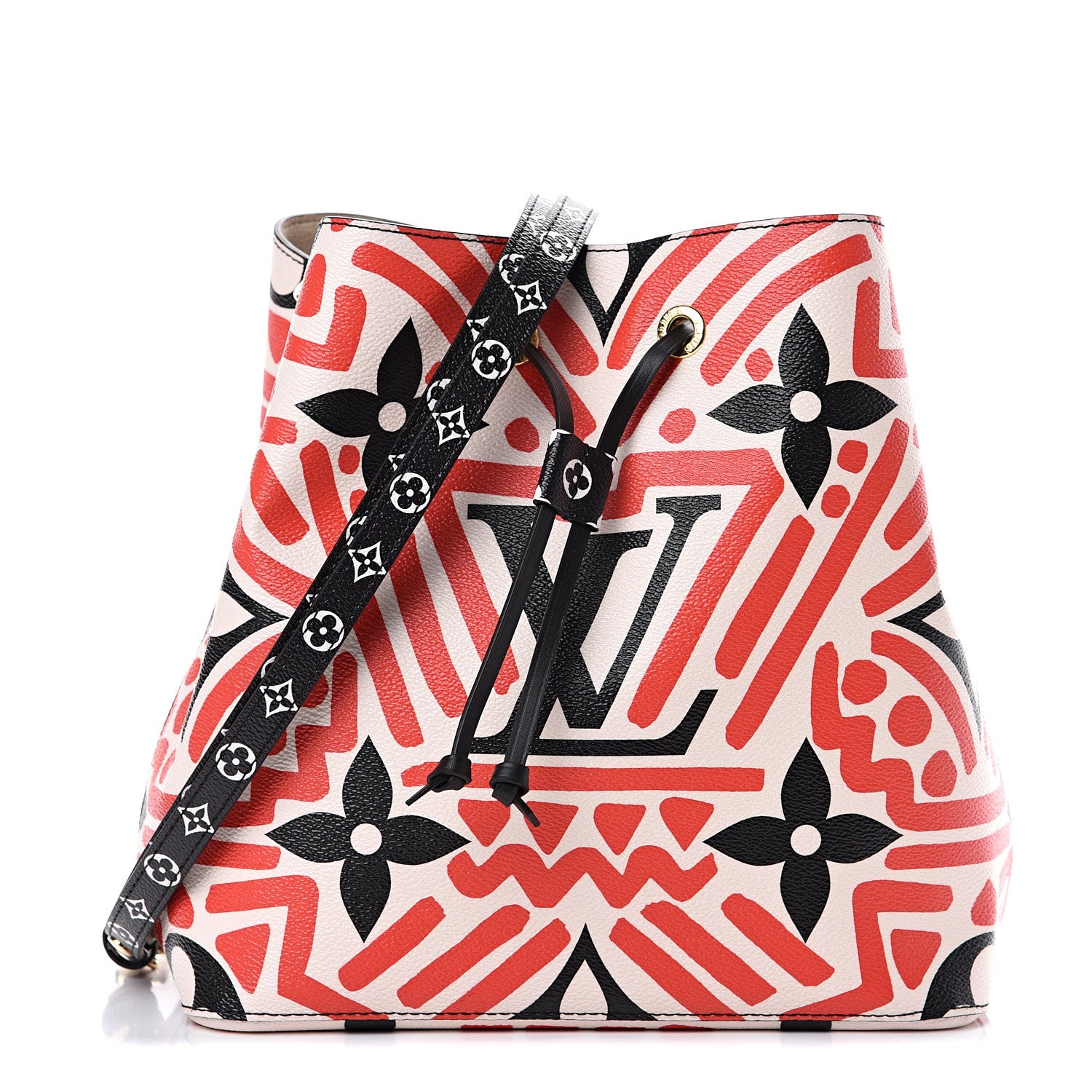 Louis Vuitton Monogram Giant Crafty NeoNoe MM Creme Rouge Black 1 of 9