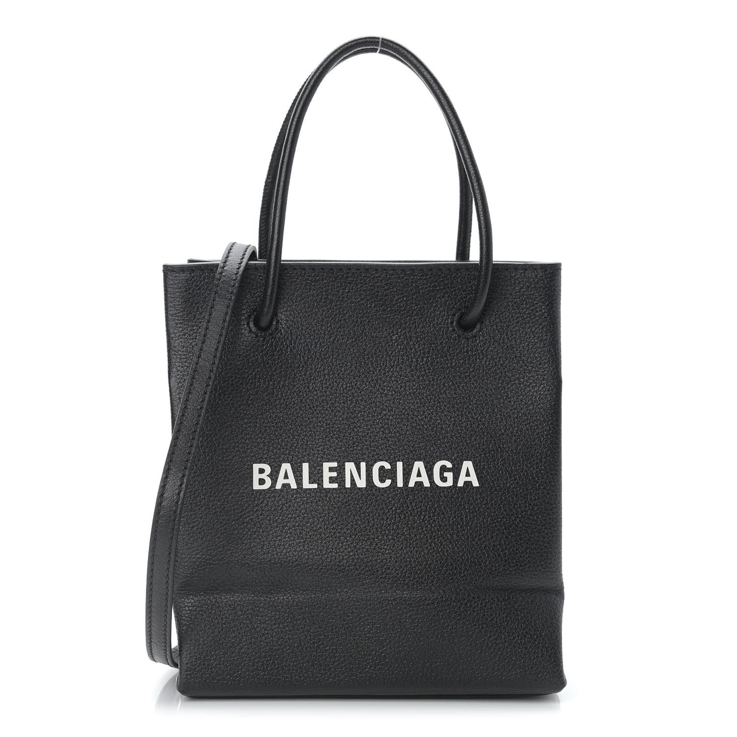 Calfskin Logo XXS Shopping Tote Black