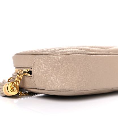 Saint Laurent Grain De Poudre Matelasse Monogram Mini Lou Camera Bag Dark Latte 8 of 12