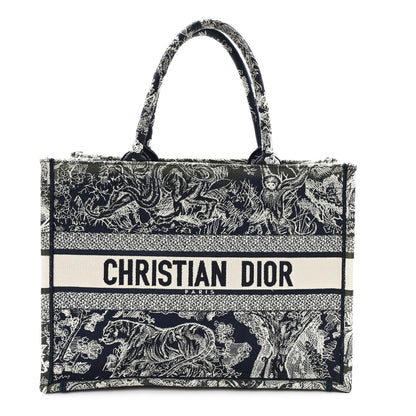 Christian Dior Canvas Embroidered Medium Dioriviera Toile De Jouy Book Tote Blue 1 of 13