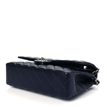 Chanel Iridescent Calfskin Quilted Medium Double Flap Navy 7 of 8