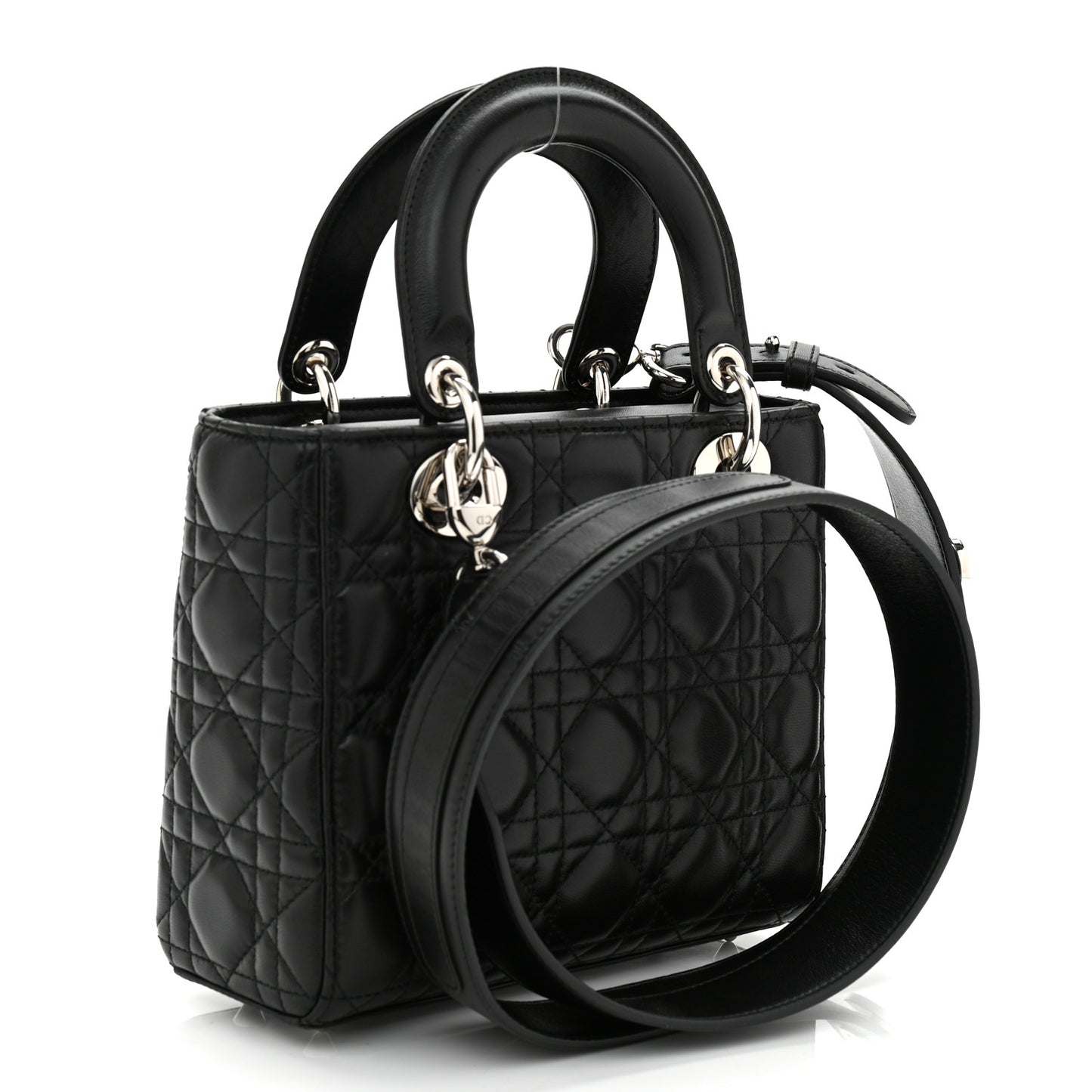 Lambskin Cannage Small Lucky Badges My Lady Dior Black