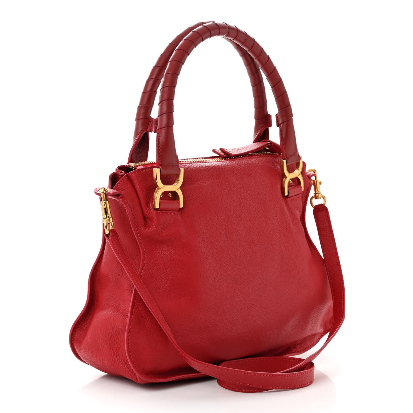 Calfskin Medium Marcie Satchel Red