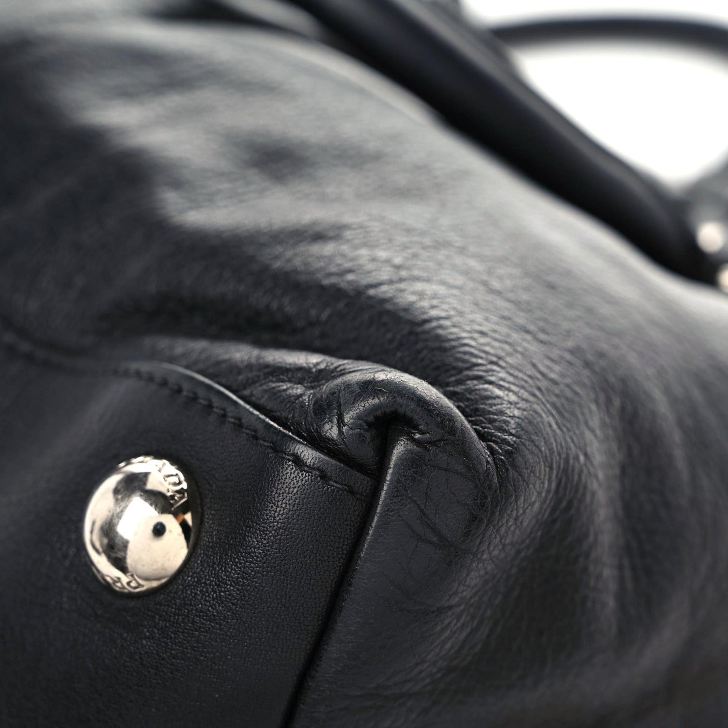Soft Calf Pleated Tote Black