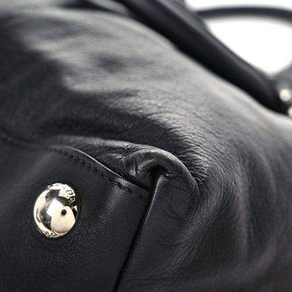 Prada Soft Calf Pleated Tote Black 7 of 14