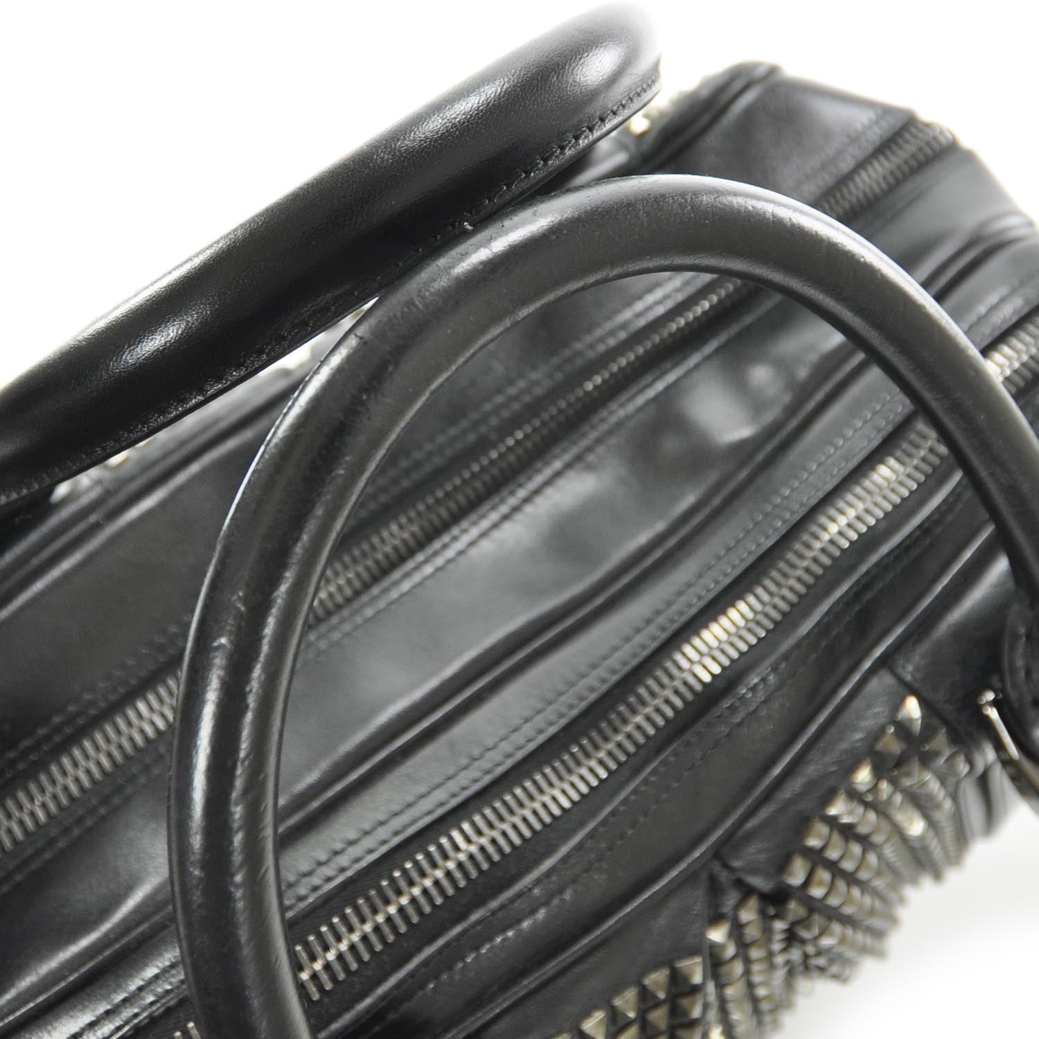 Burberry Prorsum Leather Studded Knight Satchel Black 6 of 10