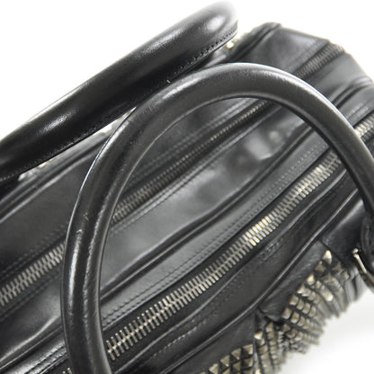 Burberry Prorsum Leather Studded Knight Satchel Black 6 of 10