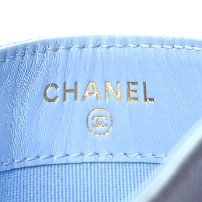 Chanel Caviar Quilted Card Holder Light Blue 6 of 9
