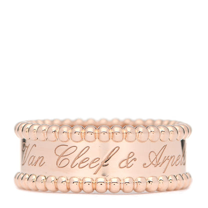 Van Cleef & Arpels 18K Rose Gold Perlee Signature Ring 55 7.25 1 of 5