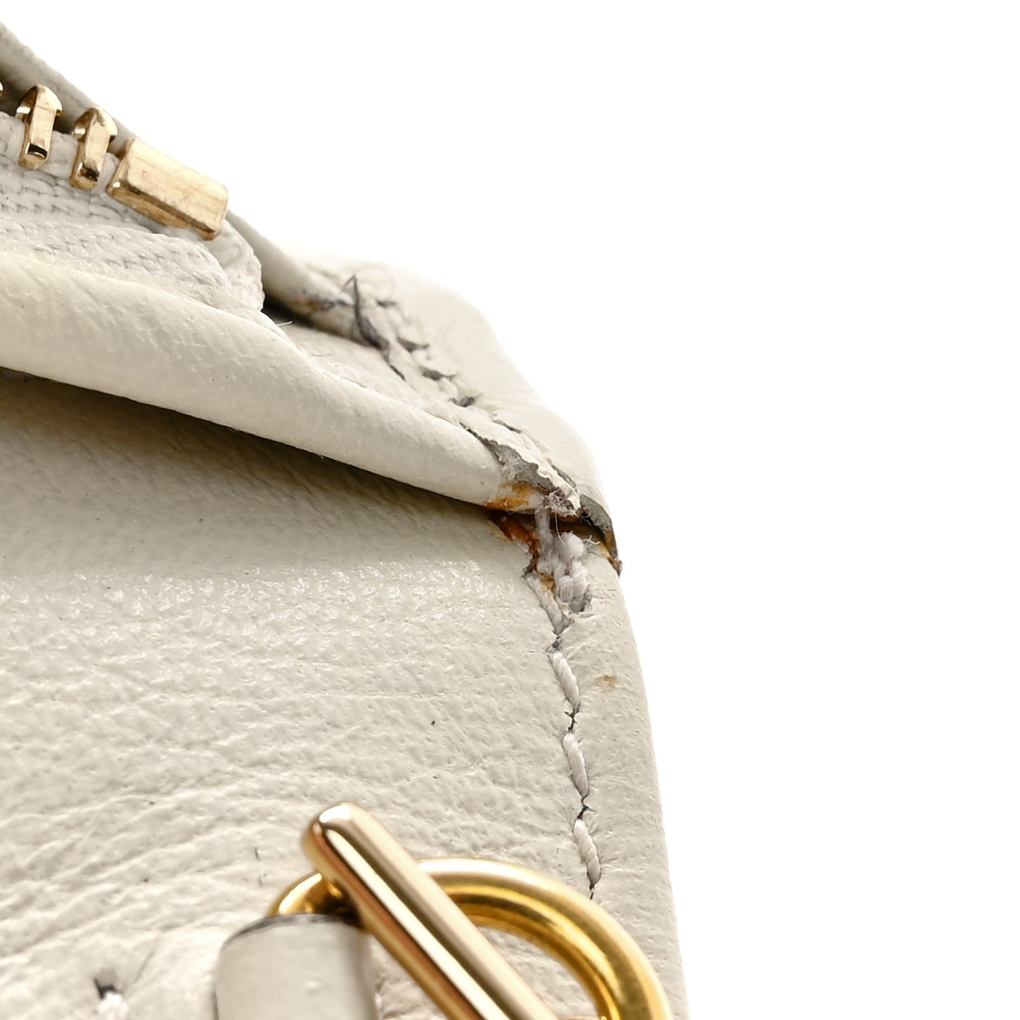 Calfskin Web Rajah Chain Card Case Wallet White