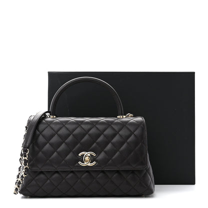 Chanel Caviar Quilted Small Coco Handle Flap Dark Brown 14 of 14