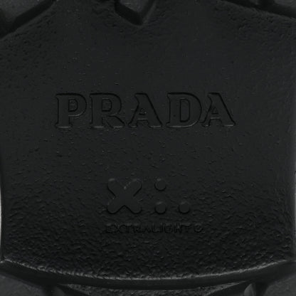 Prada Spazzolato Rois Triangle Monolith 55mm Loafers 39.5 Black Argento 6 of 12