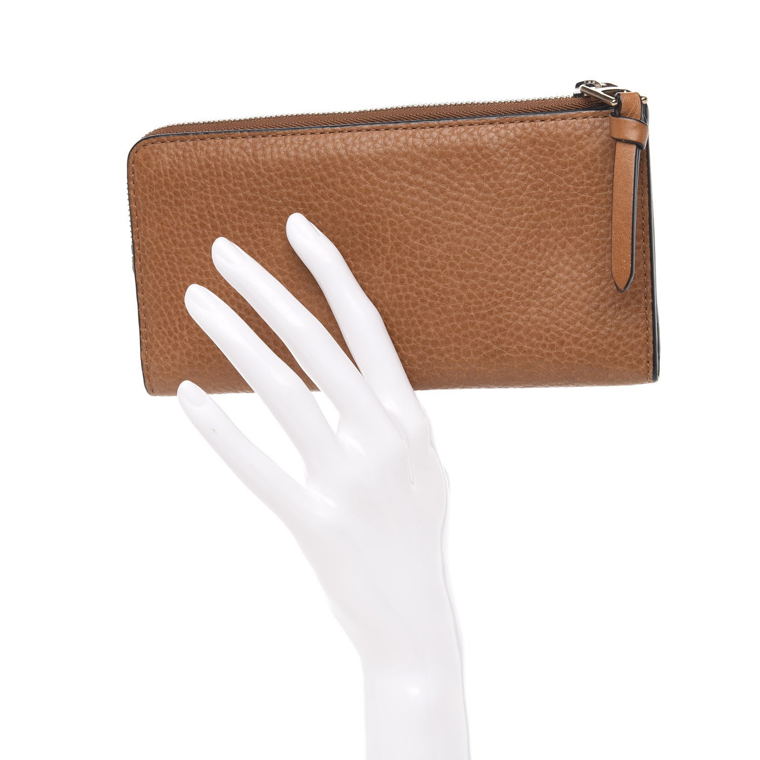 Burberry Calfskin Check Embossed Lexi Wallet Tan 2 of 8