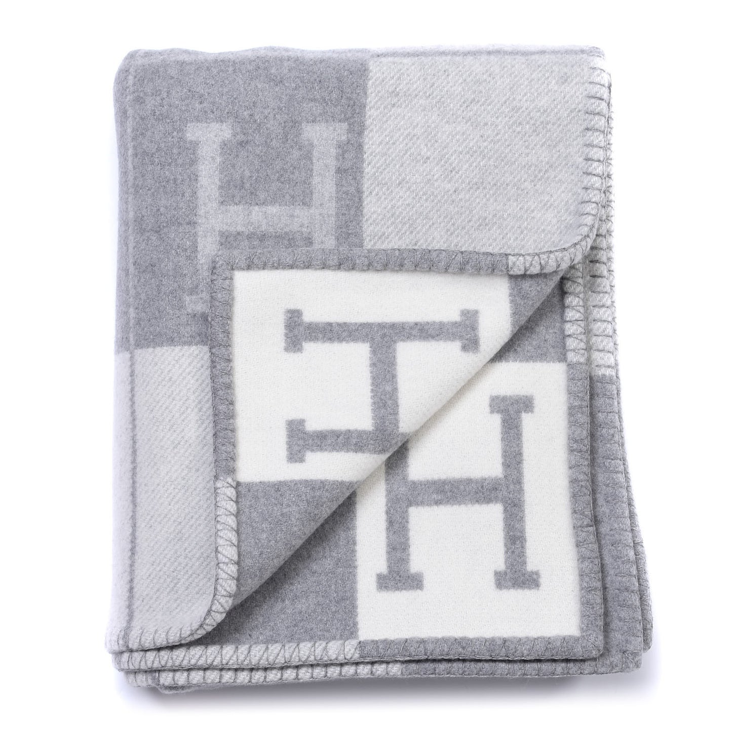 Wool Cashmere Avalon III Blanket Ecru Gris Clair