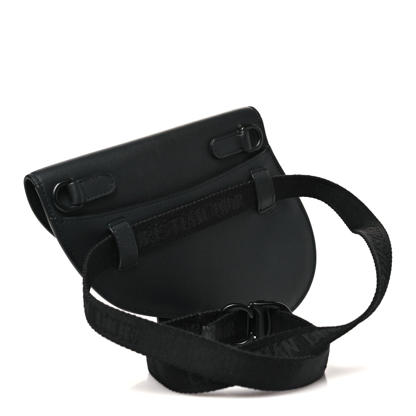 Ultra Matte Calfskin Saddle Belt Bag Black