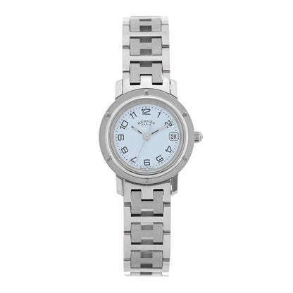 Hermes Stainless Steel 24mm Clipper Quartz Watch White 1 of 5