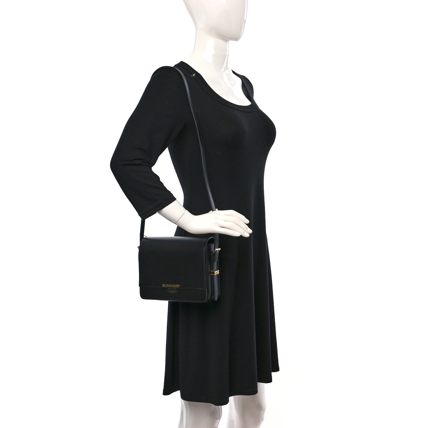 Burberry Smooth Calfskin Small Grace Bag Black 2 of 10