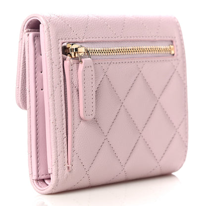 Chanel Caviar Quilted Compact Flap Wallet Light Pink 3 of 12