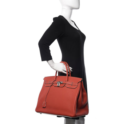 Hermes Togo Casaque Birkin 40 Sanguine White 2 of 31