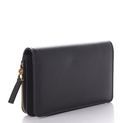 Valentino Garavani Grained Calfskin Vlogo Zip Around Wallet Black 3 of 8