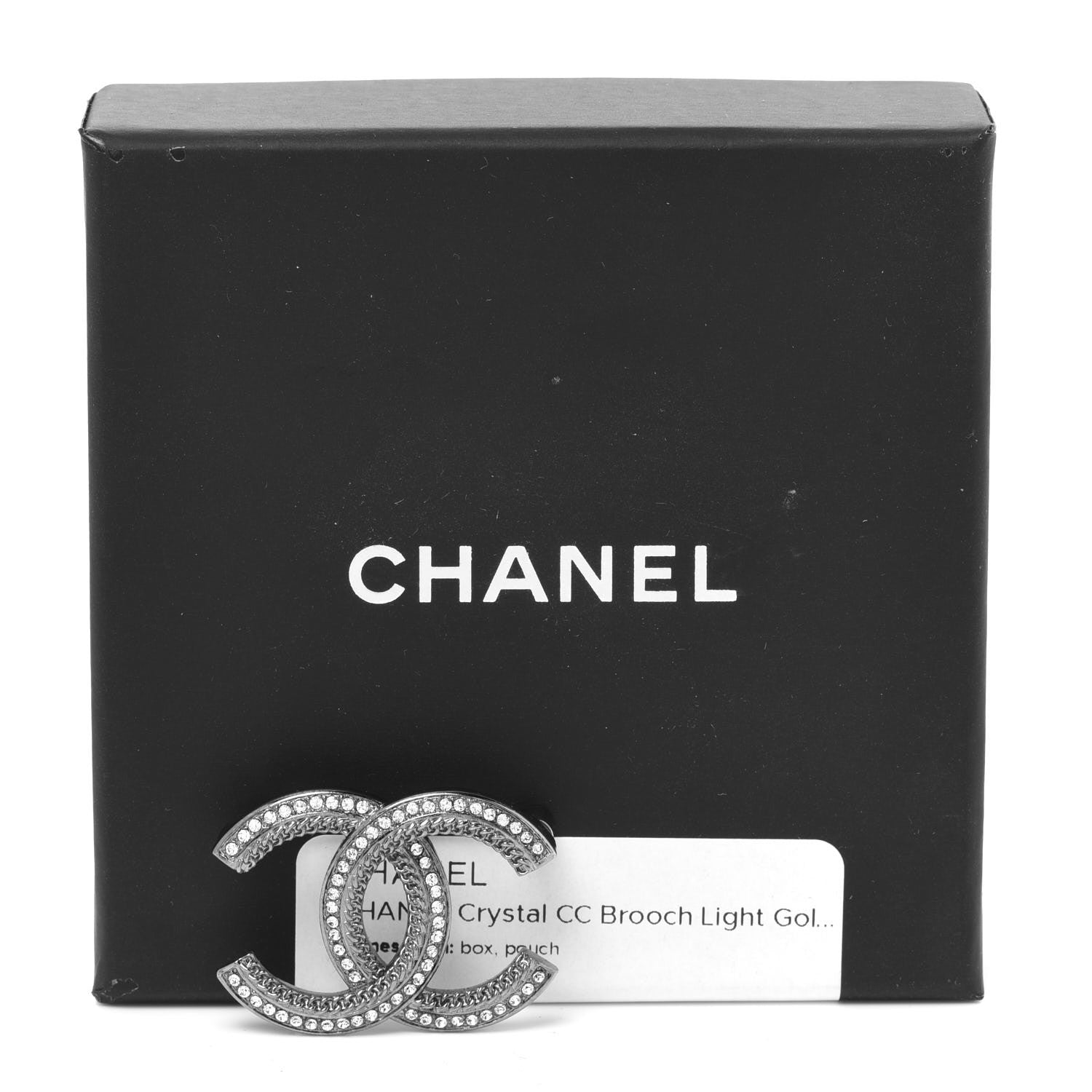 Chanel Crystal Chain CC Brooch Silver 5 of 5