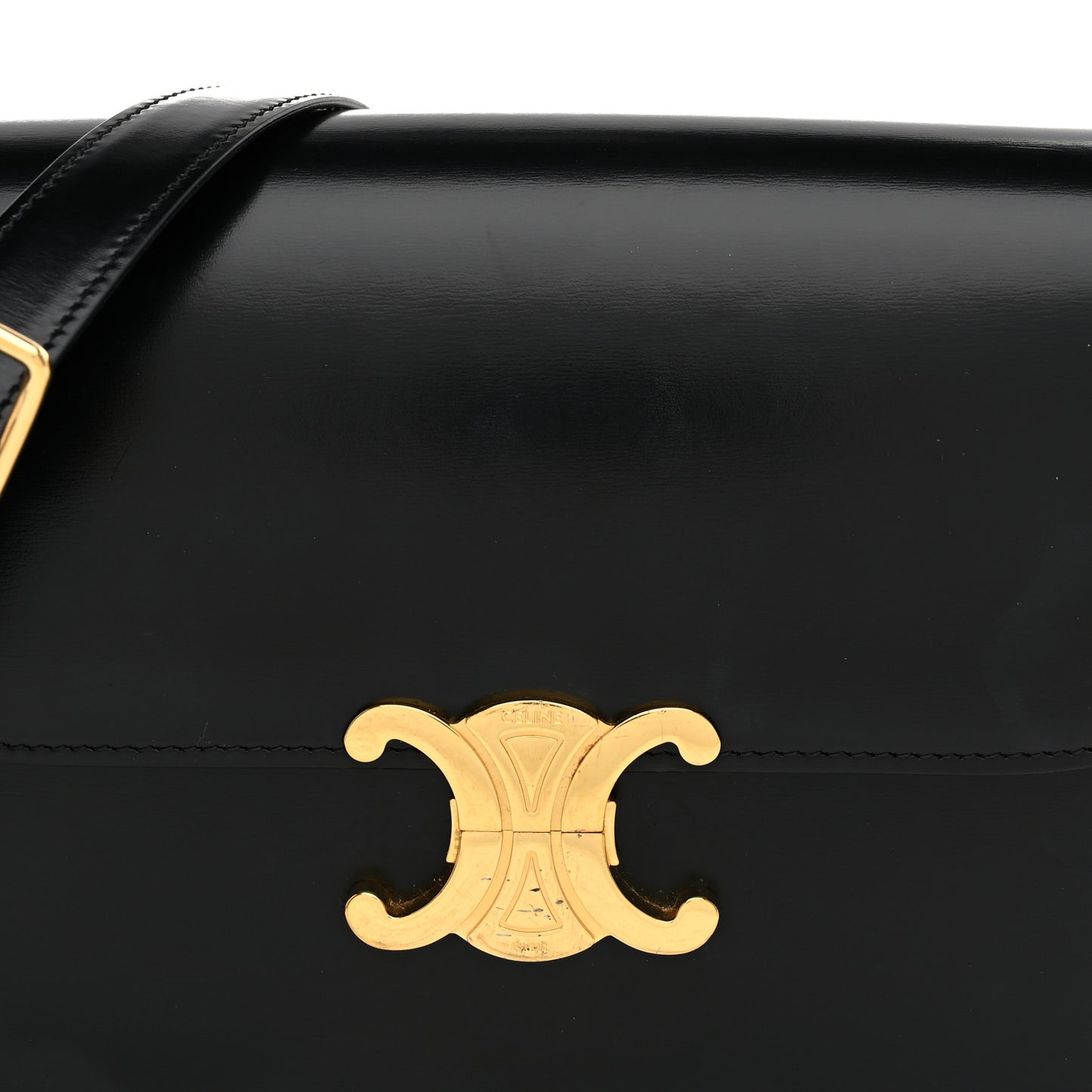 Shiny Calfskin Medium Triomphe Black