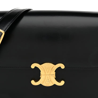 Celine Shiny Calfskin Medium Triomphe Black 10 of 12