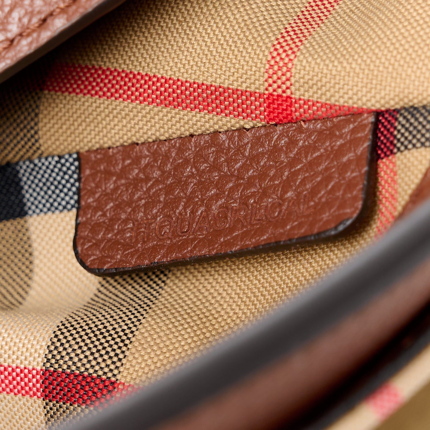 Calfskin Vintage Check Note Crossbody Bag Tan
