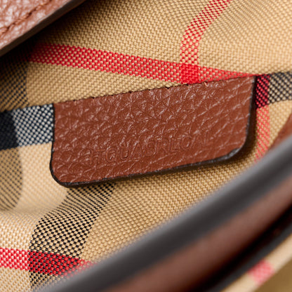 Burberry Calfskin Vintage Check Note Crossbody Bag Tan 8 of 12