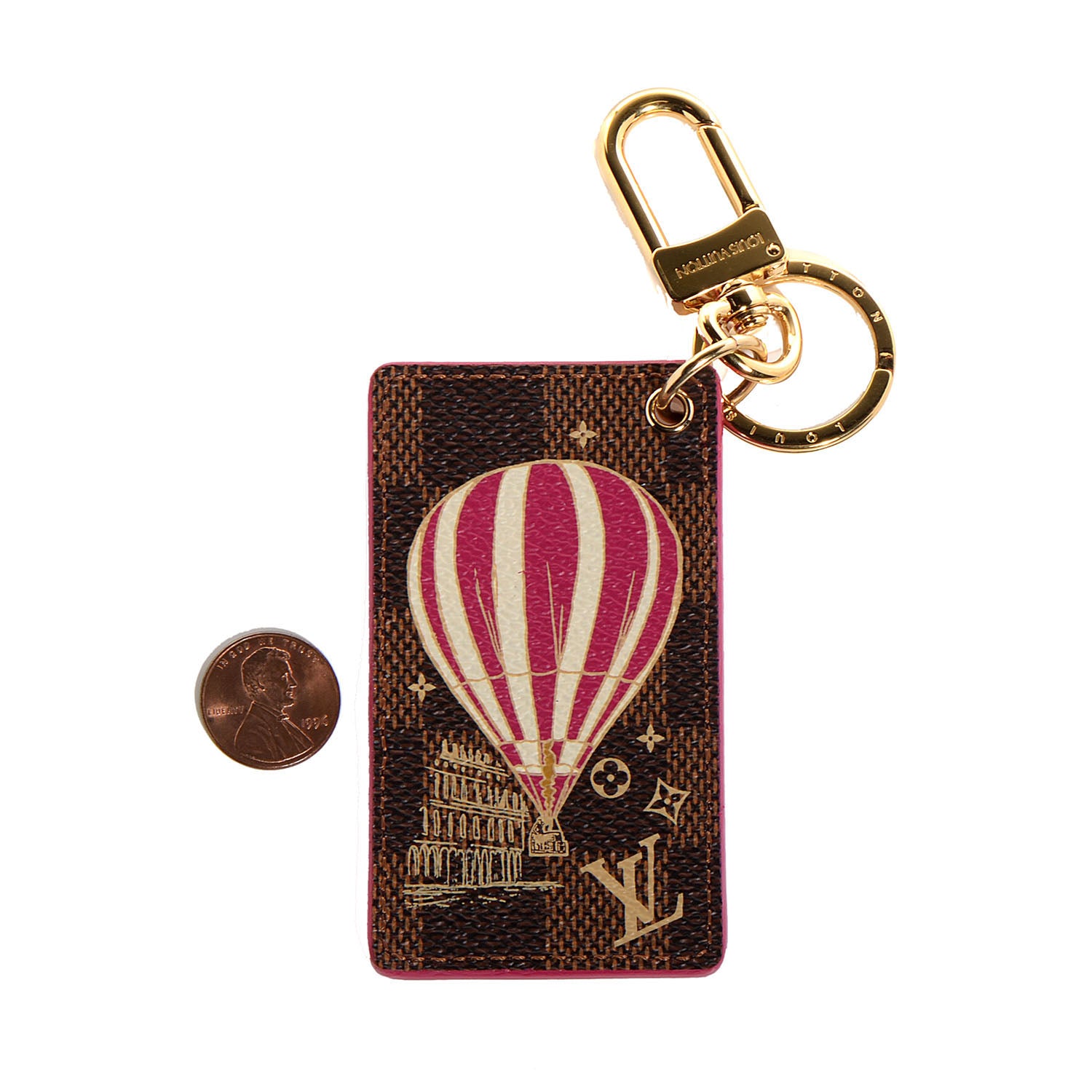Louis Vuitton Damier Ebene Illustre Air Balloon Bag Charm Grenade 2 of 6
