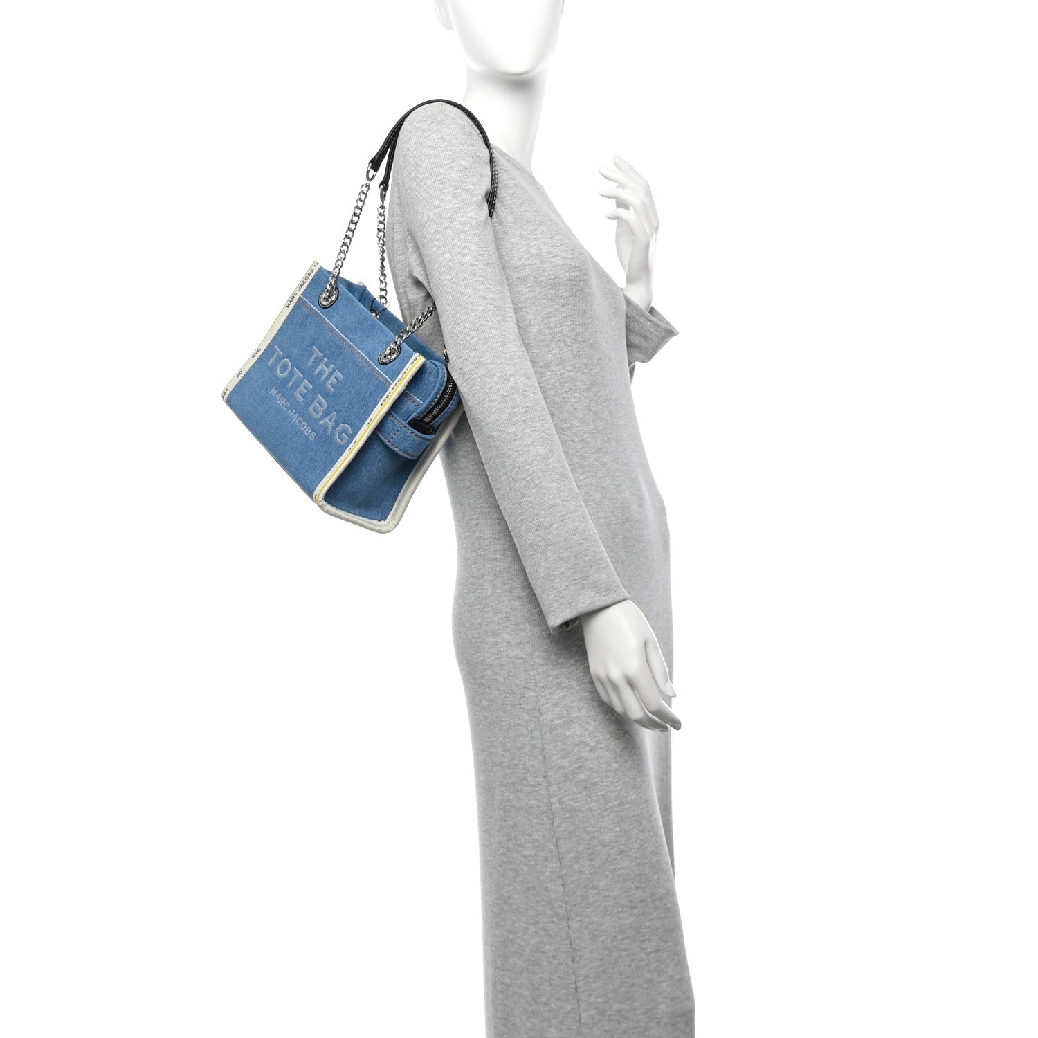 Marc Jacobs Denim Canvas Small Chain Bag Blue Light Wash 2 of 10
