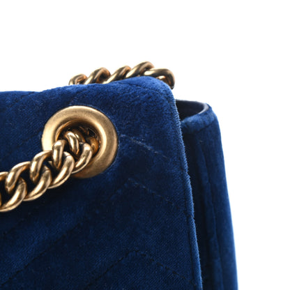 Gucci Velvet Matelasse Medium GG Marmont Shoulder Bag Cobalt Blue 14 of 16