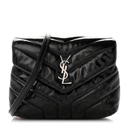 Saint Laurent Patent Y Quilted Monogram Toy Loulou Crossbody Bag Black 1 of 11