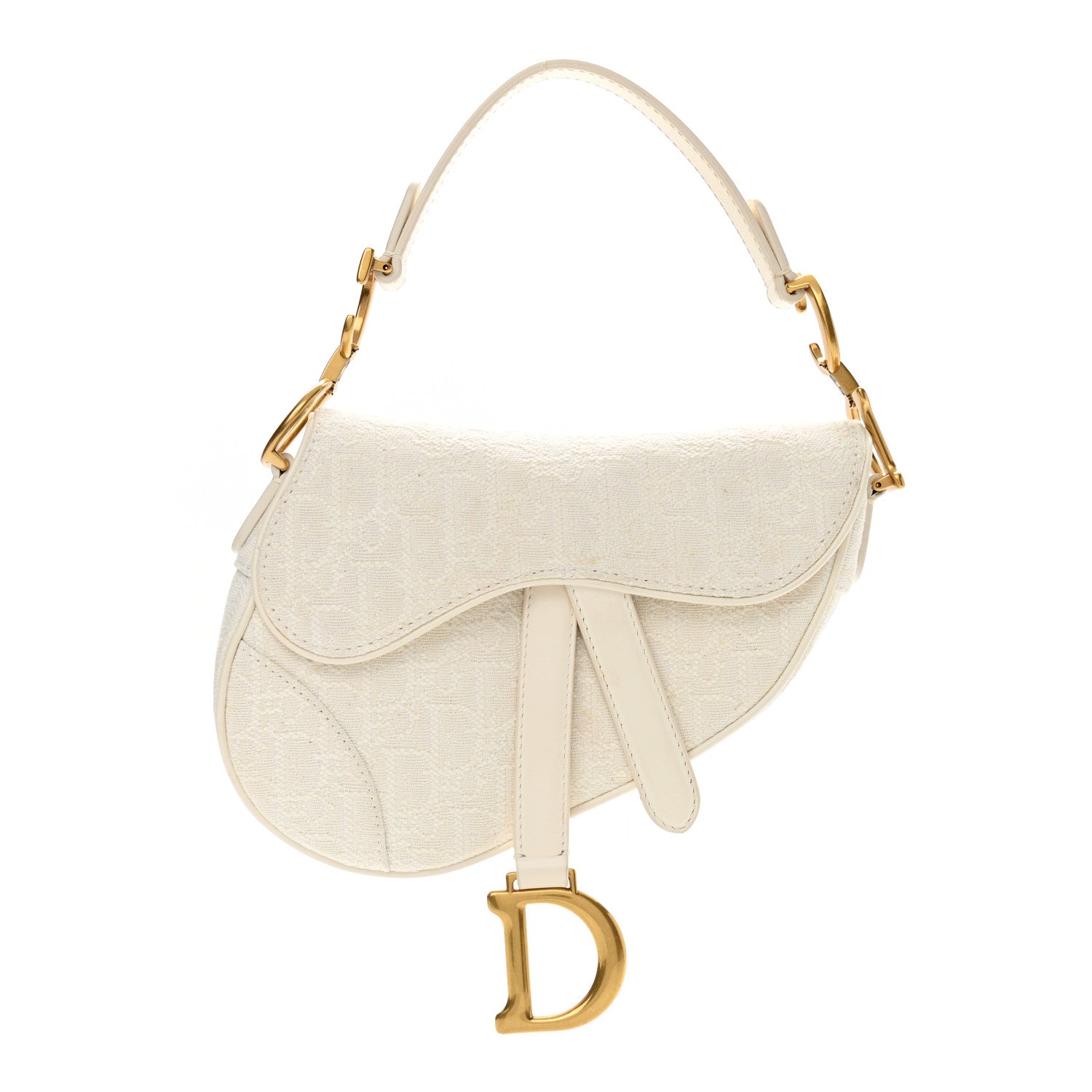 Christian Dior Oblique Mini Saddle Bag White 1 of 13