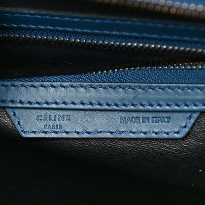 Celine Smooth Calfskin Mini Bi-Color Luggage Ocean Blue 5 of 11