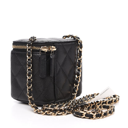Chanel Caviar Quilted Mini Vanity Case With Chain Black 3 of 9