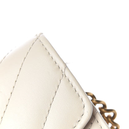 Gucci Calfskin Matelasse GG Marmont Chain Wallet Mystic White 13 of 13