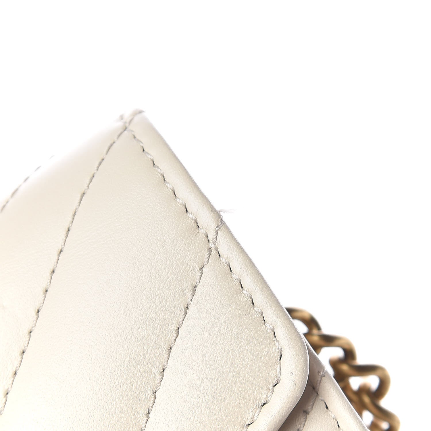 Gucci Calfskin Matelasse GG Marmont Chain Wallet Mystic White 11 of 18