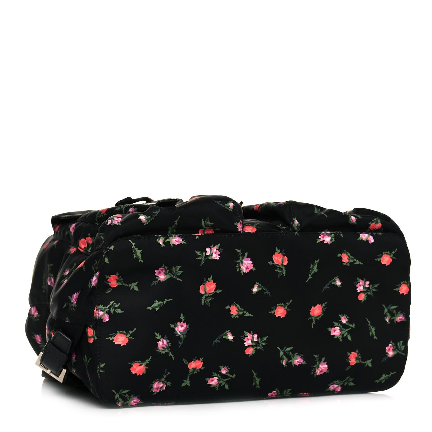 Prada Tessuto Nylon Saffiano Stampata Backpack Black Dis Rose 3 of 11