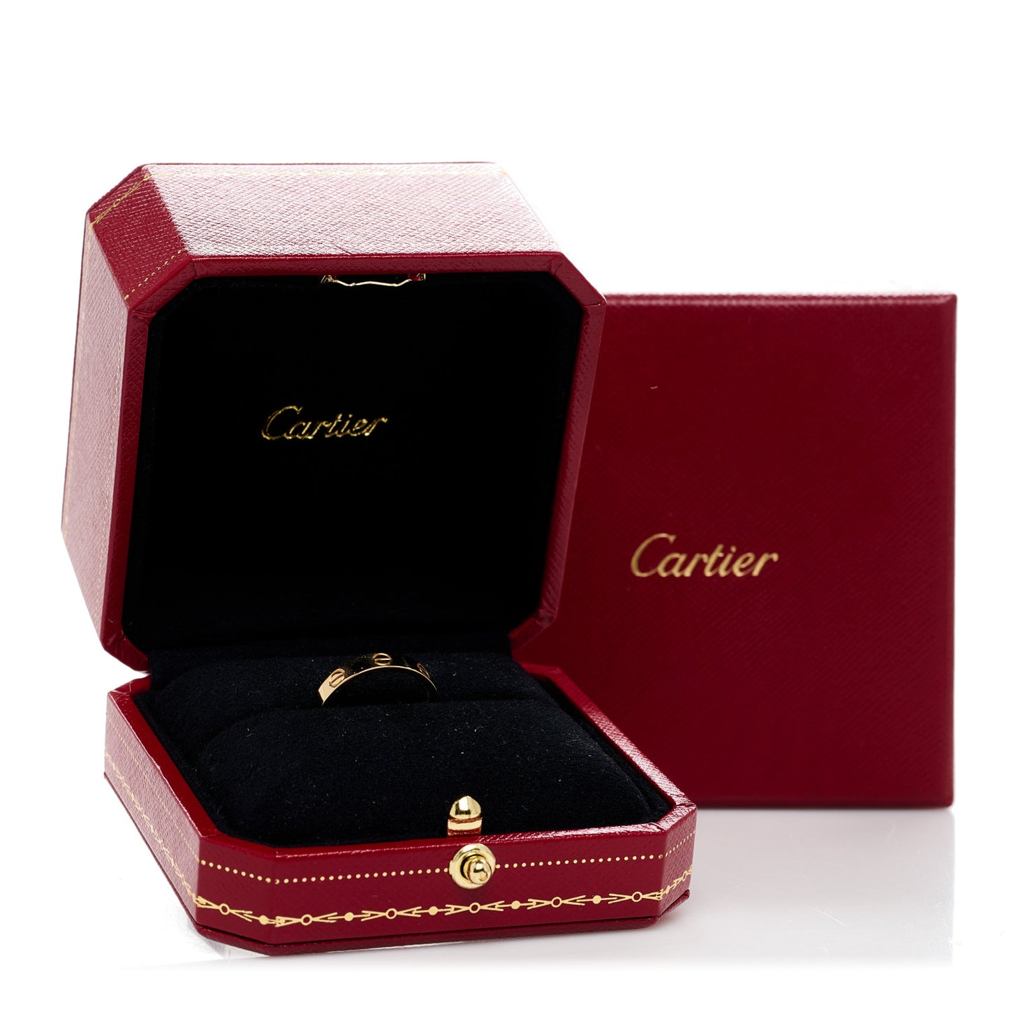 18K Yellow Gold 3.5mm LOVE Wedding Band Ring 53 6.5