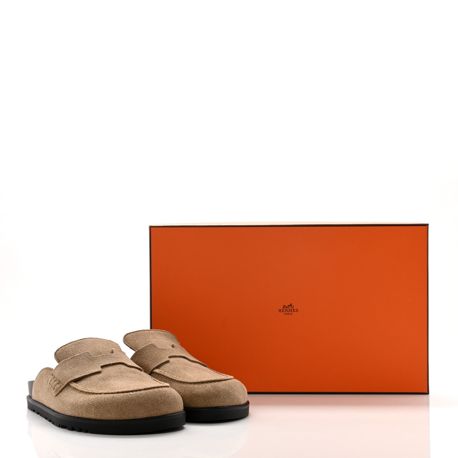 Hermes Suede Calfskin Womens Go Mules 35 Beige Sable 9 of 9